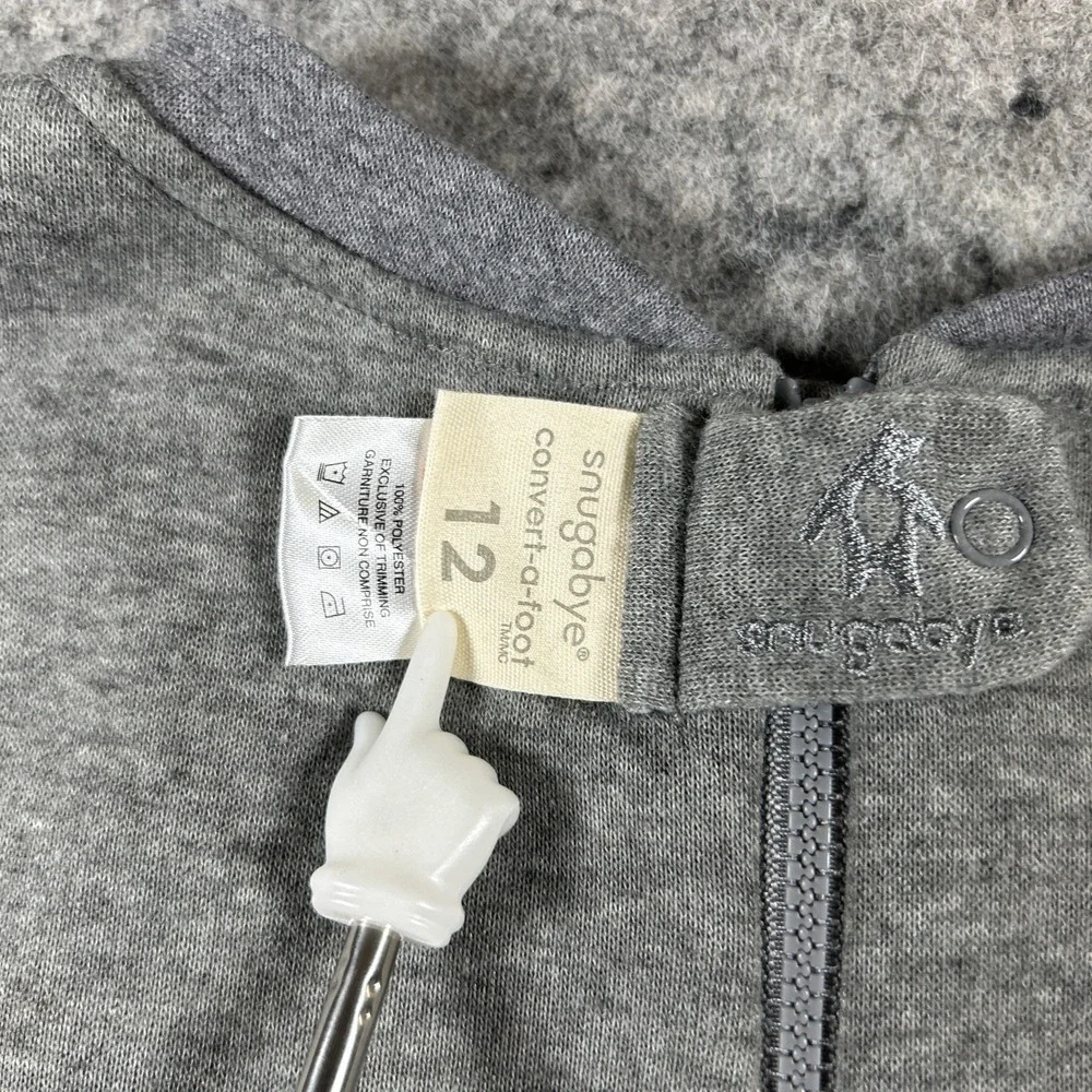 NWT SZ 12 Adaptive‎ Back Zip Gray Convert-A-Foot Sleeper Designed Special Needs